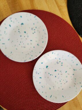 2 Corelle Terrazzo Verde Bread and Butter Plates